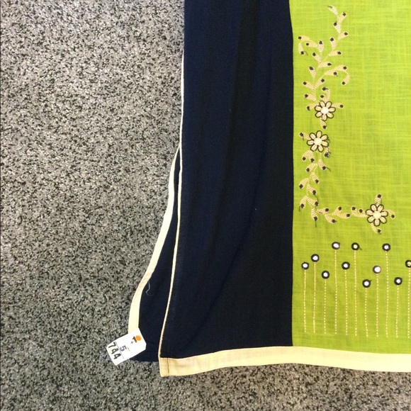 XXL Green and navy dress/tunic top from India - Picture 5 of 11